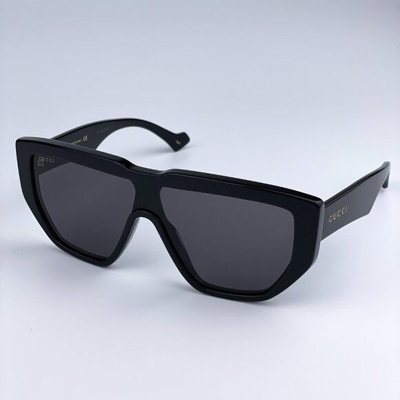 NEW Gucci LOGO GG0997S 002 Black Gray Shield Unisex Sunglasses - Picture 4 of 11